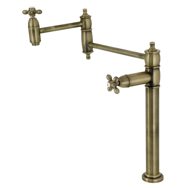 Kingston Brass Deck Mount Pot Filler, Antique Brass KS3703AX - main